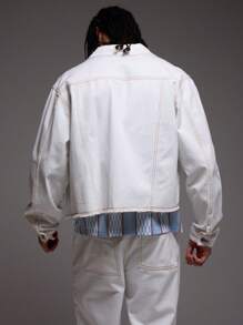 Musero 春夏撞色缝线修身牛仔夹克