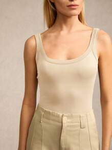 SHEIN BASICS 4件/組 女款素色針織連身衣，休閒風格棕色夏季女裝 - 彩色 - 查看 6