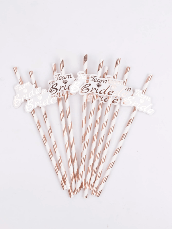 SHEIN 10 piezas Pajitas de papel de oro para decoración de cupcakes de fiesta, cocina, regalo de Navidad, decoración de boda