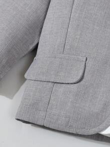 SHEIN 4 Peças Conjunto de Roupa de Menino Bebê Cavalheiro de Volta às Aulas, Incluindo Camisa de Manga Longa com Laço, Colete, Blazer de Manga Longa e Calça, Adequado para Aniversário, Casamento, Batizado e Festa de 1º Aniversário, Apresentação Infantil e Traje Formal de Casamento - Cinza - Visão 4