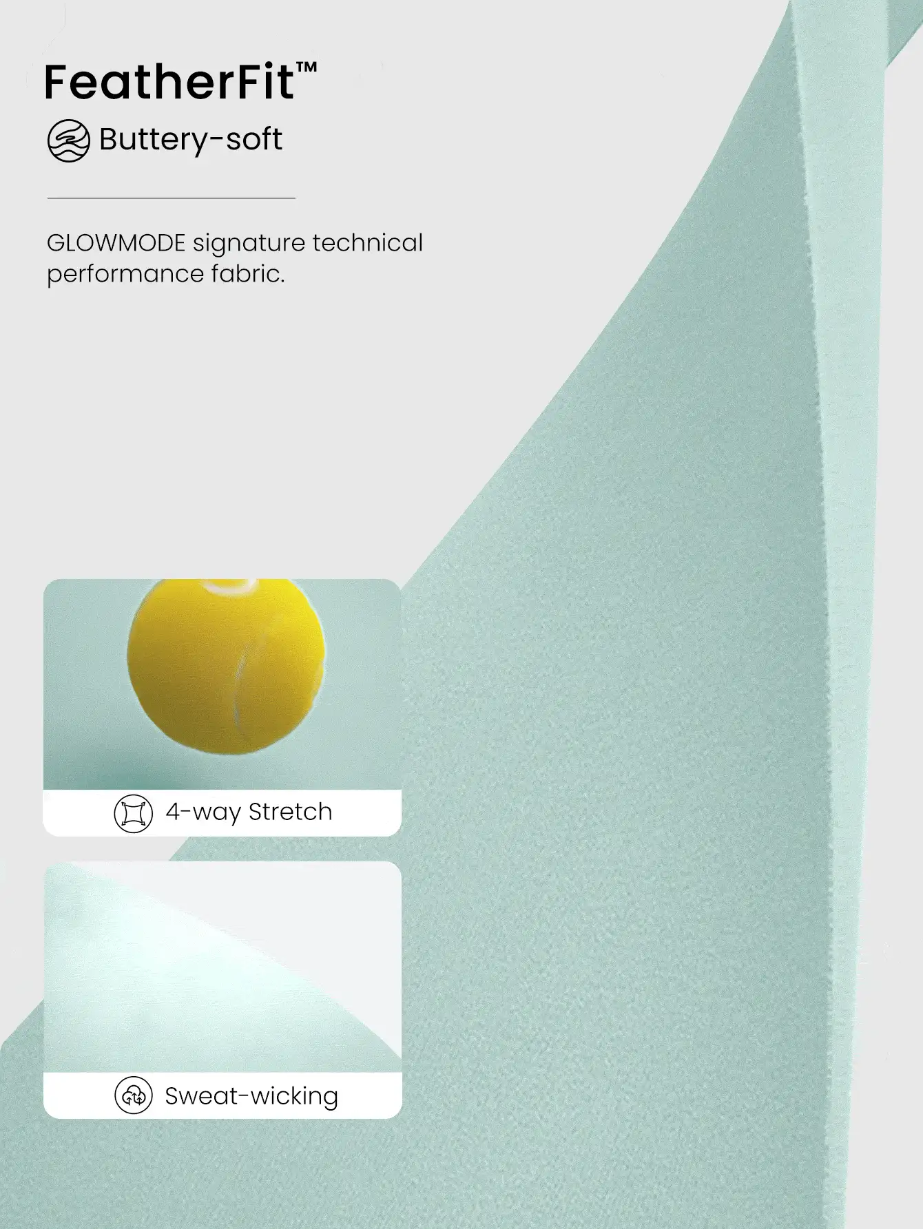 GLOWMODE FeatherFit™ Cropped Limitless Long Sleeve Tank Shrug Top With Thumbhole Low Impact Yoga Daily Summer - Mist Green - View 4