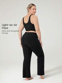 GLOWMODE 28'' FeatherFit™ Plus Size Petite Wysoki stan Rozszerzane legginsy do jogi o niskim wpływie na co dzień