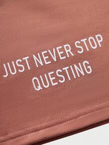 SHEIN 1 Pc Boys All-Match Logo Printed Casual Summer Shorts - Red - View 4