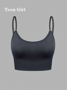 SHEIN 1pc Seamless Camisole Top For Teen Girls - Black - View 1