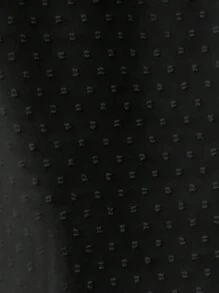 Elenzga Women's Solid Color Swiss Dot Flounced V-Neck Puff Sleeve Blouse