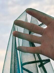 SHEIN Tween Mädchen Mehrfarbiges Mesh-Oberteil mit Rundhalsausschnitt und kurzen Ärmeln
