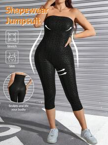 SHEIN LUNE Bộ đồ liền thân bó sát họa tiết da báo cỡ lớn - màu đen - Xem 1