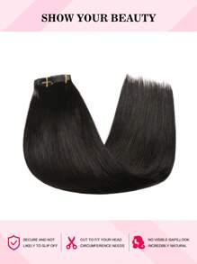 Seamless Clip Ins Seamless Skin Weft Clip In Human Hair Extensions 8pcs 110g 120g PU Clip In Extensions Full Head Remy Human Hair Invisible Clip In Hair Extensions Hair Extensions - SNatural - View 4