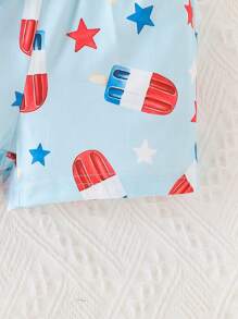 Baby Boys Can Wear Cute, Fun, Simple And Casual Ice Cream Star Print Set In Spring And Summer - Multicolor - View 5