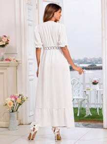 SHEIN Elegant White Comfort Maxi Maternity Dress - White - View 2