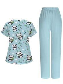 PopScrub Set de uniforme de enfermera con estampado de oso, que incluye blusa de pico y pantalones. Conjunto de ropa de entrenamiento. Conjunto de uniformes estampados para mujeres con cuello en V con textura. Blusa casual de manga corta para trabajo. Blusa fruncida de escote en V para mujeres. Camisa de uniforme de enfermera de manga corta con cuello en V y 2 bolsillos. Camiseta gráfica suave y elástica con cuello en V y manga corta para mujeres. Conjunto de uniforme de enfermera/médico con estampado de corazón rosa, conejos y bolsillos. Conjunto de uniforme de trabajo sólido para peluquería de mascotas. Conjunto de uniforme de trabajo de manga corta para nutricionista. Conjunto de uniforme de trabajo de laboratorio funcional con múltiples bolsillos.