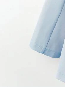DreamSkyne 大码女士商务正装套装，修身 A 字型分层网眼裙和夹克，适合工作，春夏季 - 藍色 - 查看 5