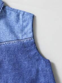 SHEIN Conjunto de chaleco y shorts vaqueros con efecto degradado para niño