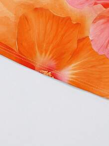 INAWLY 3pcs/Set Women Casual Vacation Tiedye Hibiscus Floral Tube Top, Suitable Tank For Holiday - Multicolor - View 9