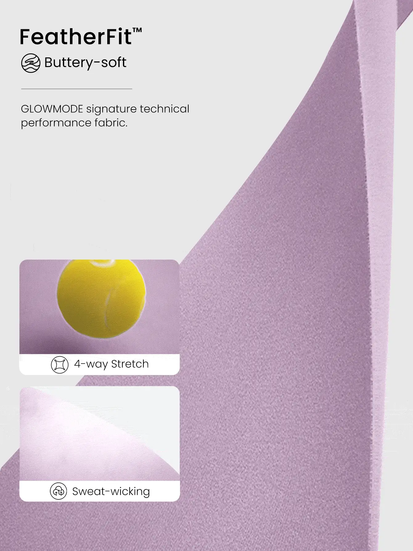 GLOWMODE 8" FeatherFit™ Thể thao Romper - Màu Lilac Tím - Xem 6