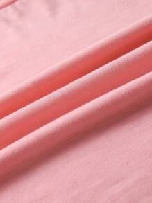 HARRY POTTER X SHEIN Tween Girl Casual Cartoon Graphic Short Sleeve T-Shirt, Suitable For Summer - Pink - View 4