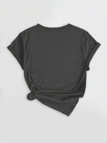 INAWLY 大码母亲节口号印花短袖 T 恤