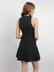 Maija Satin Deep V Black Bow Waist Belt, Simple & Elegant Little Black Dress, Feminine Style For Spring And Summer, Suitable For Festivals