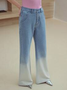 MOTF STUDIO QUẦN JEANS BÓNG OMBRE RHINESTONE - Màu xanh lam - Xem 4