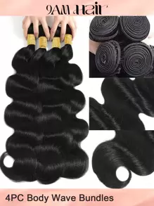 4 bó tóc Body Wave chưa qua xử lý từ tóc người 4 bó tóc người nguyên chất màu đen tự nhiên cho tóc phụ nữ - SNatural - Xem 1