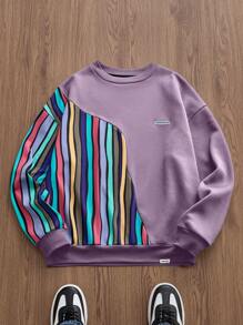 Manfinity VCAY Men's Knitted Casual Loose Fit Long Sleeve Sweatshirt, Fashion Everyday Wear For Young People, Autumn/Winter