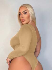 SHEIN SXY Solid One Shoulder Bodysuit, Fashionable For Summer