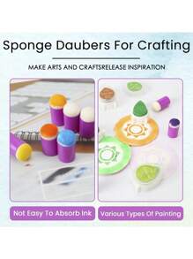 Finger Sponge Daubers Drawing Project Finger Painting Sponge Set For Card Making, Painting, Stamping, Ink - Multicolor - View 8