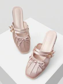 MOTF PREMIUM 时尚复古舒适休闲蝴蝶结装饰平底鞋 - 粉色 - 查看 3