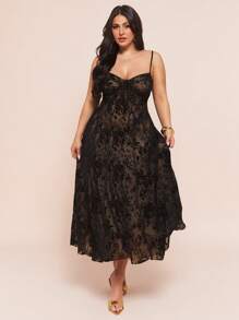 SHEIN BAE Vestidos de boda de talla grande para mujeres, vestidos de dama de honor, vestidos de fiesta, vestidos de fiesta y cita, vestidos de fiesta, vestidos cortos con diseño de copa de sujetador jacquard dulce y volante para mujer de talla grande, adecuados para fiestas y citas, negros, ropa occidental de invierno para mujer, conjuntos de verano, conjuntos de playa para mujer, conjuntos de brunch para mujer, conjuntos de estilo fairycore elegantes para mujer, vestidos de verano/ vestidos de mujer/ vestidos elegantes para mujer/ vestidos de cumpleaños para mujer/ vestidos fluidos