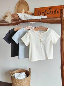 Vintaside Kids Babyboy Toddler Boys' Summer Multi-Pack Round Neck Short Sleeve Fashionable Versatile T-Shirts, Perfect For Warm Weather Outdoor Adventures And Indoor Leisure - Multicolor - View 3
