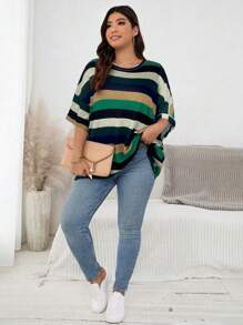 SHEIN LUNE Plus Size Round Neck Short Sleeve T-Shirt, Simple & Fashionable, Suitable For Summer Summer Tops Summer Outfits For Women Summer Outfits For Women