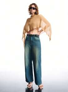 LYSMO 2025 New Arrival Summer Multi-Functional Infinity Knit Metallic Yarn Cape, Versatile Style, Mix And Match Freely,Boho Chic - Apricot - View 10