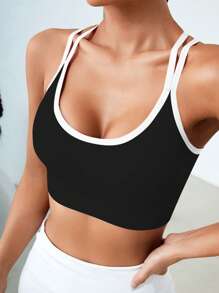 Slayform Slayform 1pc Cross Strap Contrast Color Sports Bra Glowmode Workout - Multicolor - View 4