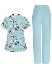 PopScrub Set de uniforme de enfermera con estampado de oso, que incluye blusa de pico y pantalones. Conjunto de ropa de entrenamiento. Conjunto de uniformes estampados para mujeres con cuello en V con textura. Blusa casual de manga corta para trabajo. Blusa fruncida de escote en V para mujeres. Camisa de uniforme de enfermera de manga corta con cuello en V y 2 bolsillos. Camiseta gráfica suave y elástica con cuello en V y manga corta para mujeres. Conjunto de uniforme de enfermera/médico con estampado de corazón rosa, conejos y bolsillos. Conjunto de uniforme de trabajo sólido para peluquería de mascotas. Conjunto de uniforme de trabajo de manga corta para nutricionista. Conjunto de uniforme de trabajo de laboratorio funcional con múltiples bolsillos.