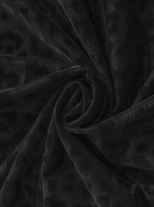 SHEIN LUNE Bộ đồ liền thân bó sát họa tiết da báo cỡ lớn - màu đen - Xem 7