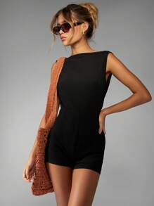 MISSGUIDED 无袖罗纹夏季紧身衣运动锻炼瑜伽健身跑步健身房运动紧身衣舞蹈表演训练短裤连身衣