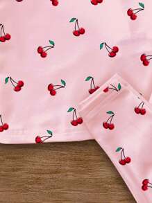 SHEIN 女宝宝休闲简约贴身圆领短袖连体衣，适合夏季 - 白色 - 查看 6