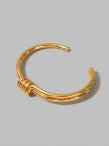 Ontre 18k Gold Plated Minimalist Twisted Bangle Bracelet, Suitable For Daily Wear