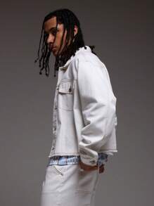 Musero 春夏撞色缝线修身牛仔夹克