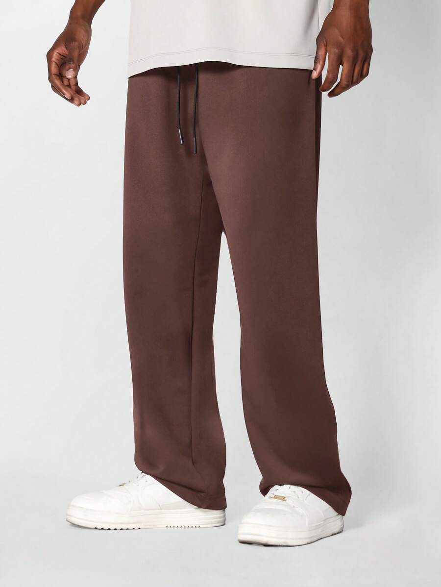 SUMWON Drop Crotch Joggers Sports Sweatpants Athleisure Training Pants Elastic Waist Lounge Casual Workout Tapered Leg Urban Streetwear Performance - Coffee Brown - View 1