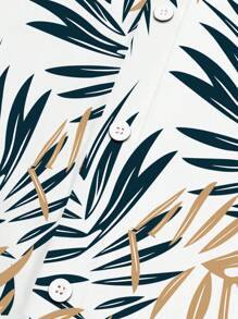 Manfinity RSRT Plus Size Men's Tropical Print Vacation Casual Shirt