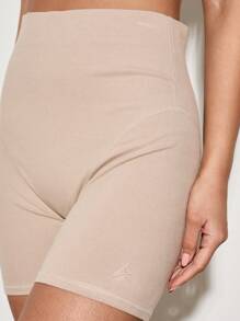 AiiRZ Pantalones cortos de ciclismo acanalados de talle alto, pantalones cortos de compresión para entrenamiento, pantalones cortos de yoga, gimnasio, entrenamiento, running, con control de humedad y control del abdomen - Caqui - Ver 7