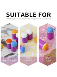 Finger Sponge Daubers Drawing Project Finger Painting Sponge Set For Card Making, Painting, Stamping, Ink - Multicolor - View 2
