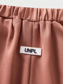 SHEIN 1 Pc Boys All-Match Logo Printed Casual Summer Shorts - Red - View 5