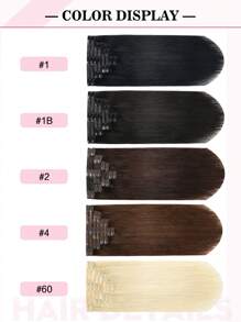 Seamless Clip Ins Tóc nối bằng da không đường may kẹp trong tóc thật 8 chiếc 110g 120g PU kẹp trong tóc nối toàn đầu Remy tóc thật kẹp trong tóc nối vô hình tóc nối - S4 - Xem 8