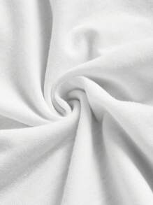 EMERY ROSE Áo thun cổ chữ V hở vai in họa tiết chim và hoa tối giản giản dị, cỡ lớn, phù hợp cho mùa hè - trắng - Xem 5