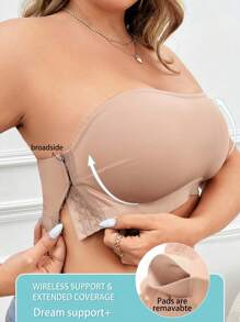 Snug Zone 1pc Women Plus Size Solid Color Fashion Side-Buckle Camisole - Apricot - View 4