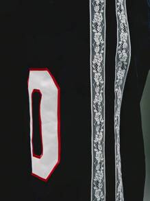 Denimoi Athletic Logo Lace Trim Pants - Black - View 4