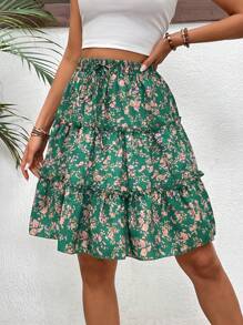 Breezaya Women's Vacation Casual Ditsy Floral A-Line Skirt (Random Print)