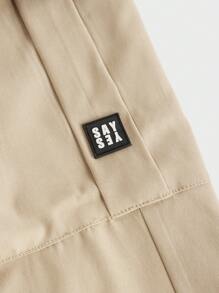 Mainfolk Plus Size Men's Camel Color Woven Cargo Pants, Long Pants - Camel - View 2